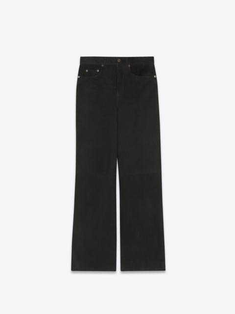 saint laurent wide-leg pants in suede