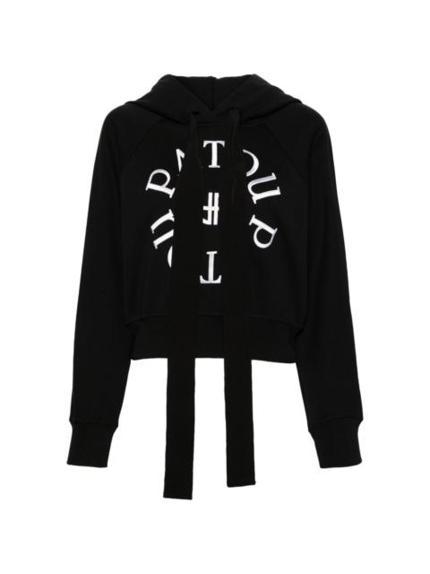 Medallion cotton cropped hoodie