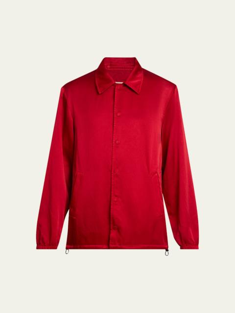 Dries Van Noten Men's Overdyed Cupro-Cotton Shirt
