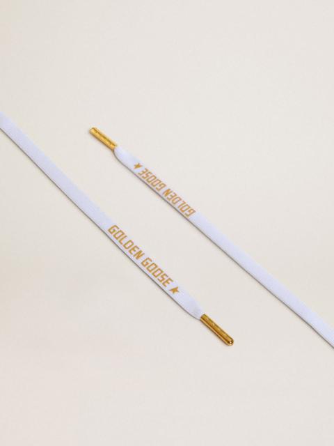 Golden Goose White cotton laces with contrasting gold-colored logo