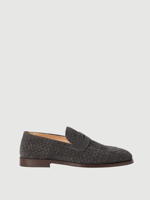 Brunello Cucinelli Braided suede penny loafers