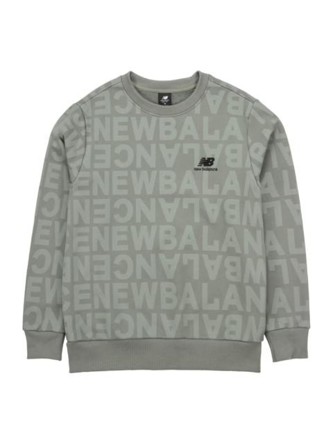 New Balance New Balance Men's New Balance Logo Full Print Sports Round Neck Pullover Olive Green AMT14333-OLG