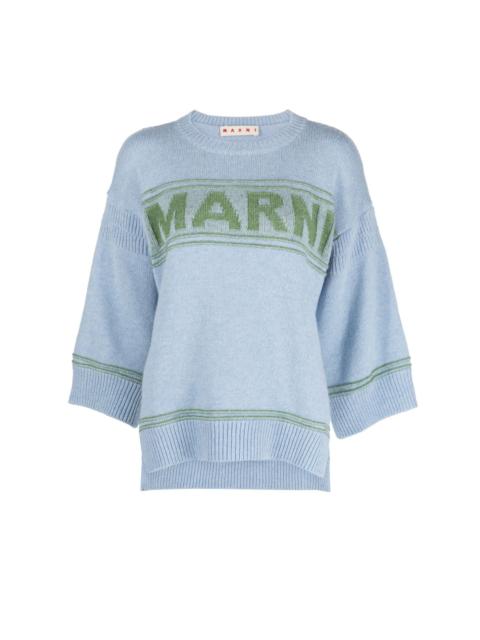 intarsia-logo virgin-wool sweater