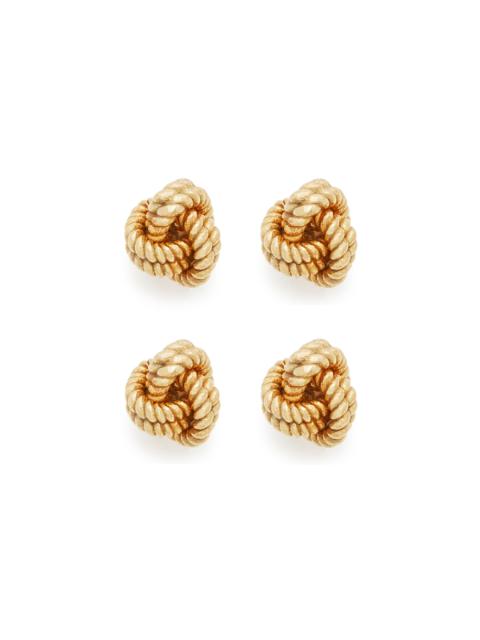 TOM FORD 18KT YELLOW GOLD KNOT STUDS