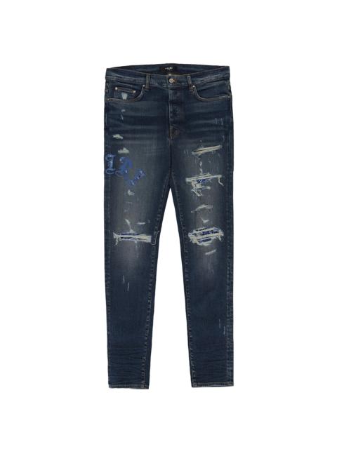 AMIRI BANDANA OLD ENGLISH LOGO DEEP CLASSIC SKINNY JEANS "Deep Classic"