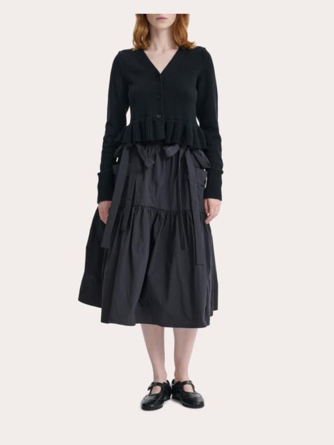 CECILIE BAHNSEN Prisca Knit Cotton Silk Peplum Cardigan