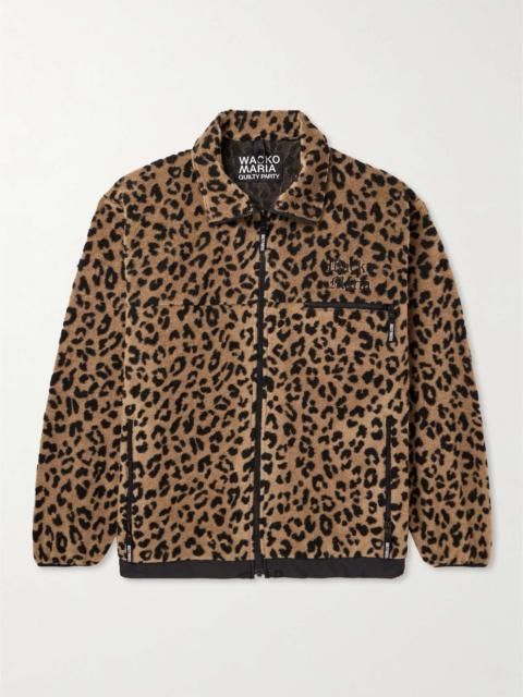 WACKO MARIA Logo-Embroidered Leopard-Print Fleece Jacket