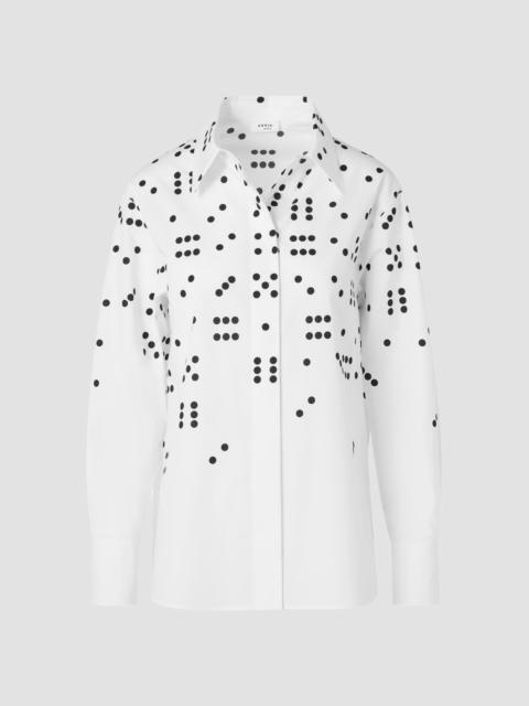 AKRIS Women's Dice Print Poplin Cotton Shirt - Cream Black
