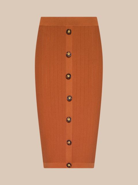 L'AGENCE Melania Pointelle Knit Skirt