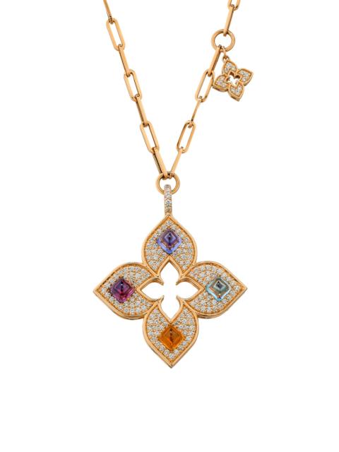 ROBERTO COIN Women's Venetian Princess Carnivale 18K Rose Gold & Multi-Gemstone Flower Pendant Necklace - Rose Go