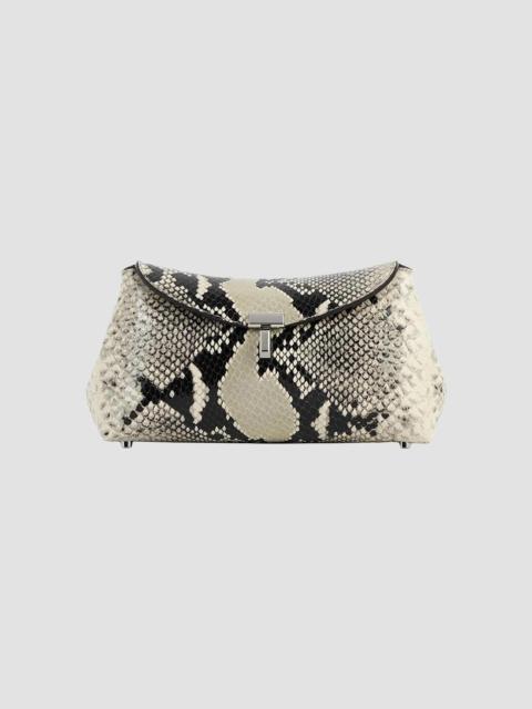 TOTEME Women's Mini T-Lock Python-Embossed Clutch - Black Ecru