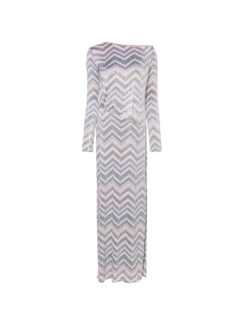 sequinned zigzag maxi dress