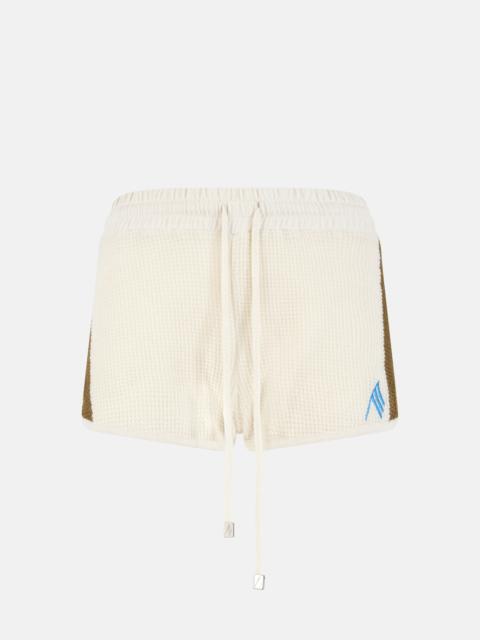 THE ATTICO LIGHT YELLOW AND DARK BROWN SHORTS