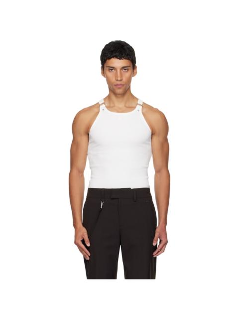 courrèges White Buckle 90's Rib Tank Top