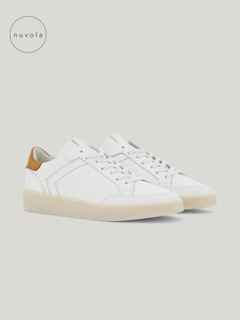 Canali CANALI NUVOLA WHITE AND BROWN CALFSKIN SNEAKERS