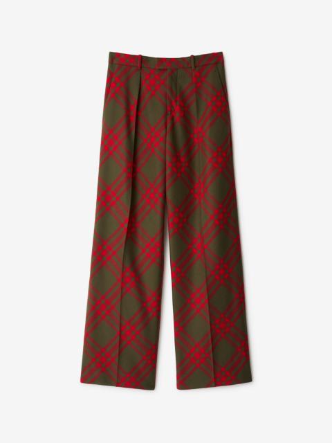 Check Wool Tailored Trousers