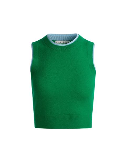 Alice + Olivia ARACELI TWO TONE CASHMERE TANK