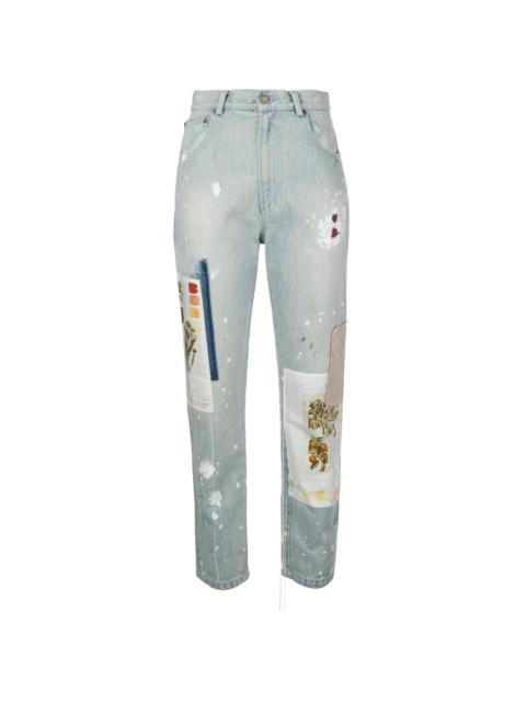 Monse Batnical patchwork straight-leg jeans