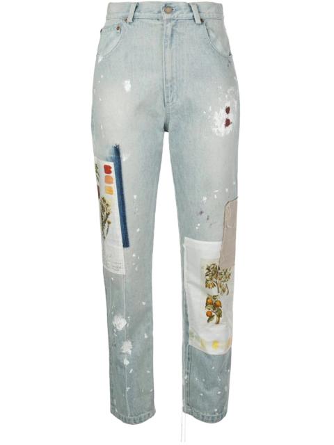 Monse Batnical patchwork straight-leg jeans