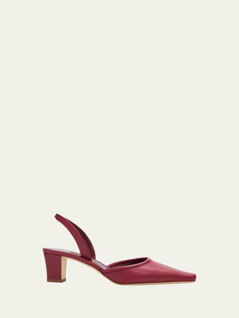 Manolo Blahnik 50mm Vendona Leather Slingback Pumps