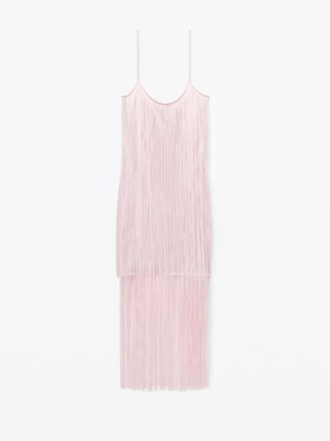 Alexander Wang fringe tank mini dress in compact nylon
