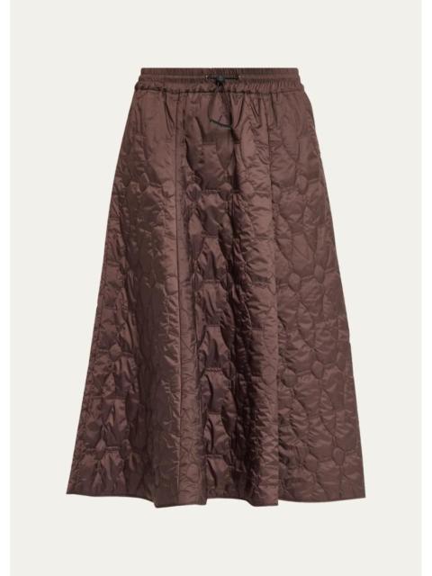 Brunello Cucinelli Quilted Volume A-Line Midi Skirt