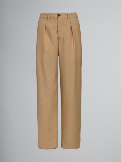 Marni BEIGE TROPICAL WOOL TROUSERS