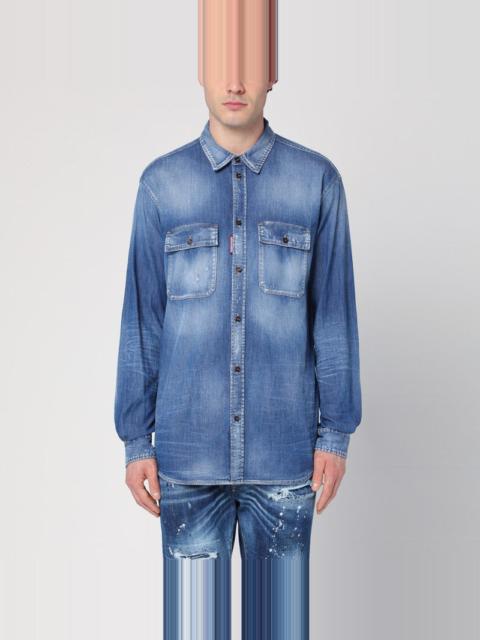 DSQUARED2 Dsquared2 Blue Washed Denim Shirt Men