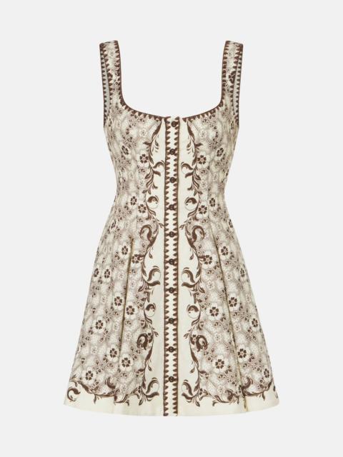 ALÉMAIS Printed linen and cotton minidress
