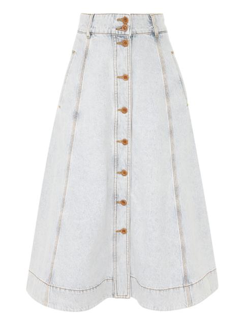 Zimmermann AUGUST A LINE DENIM SKIRT