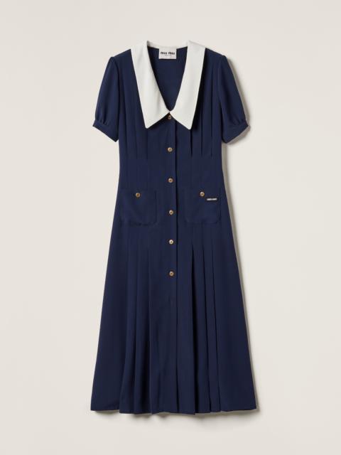 Miu Miu Pleated marocain midi-dress