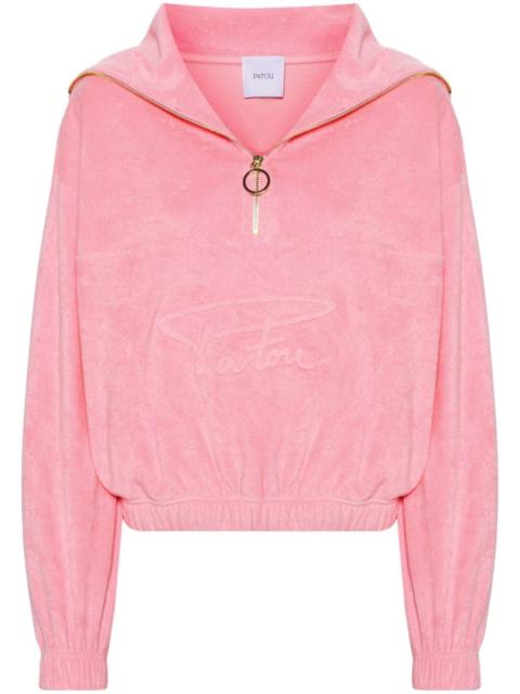 PATOU half-zip terrycloth hoodie