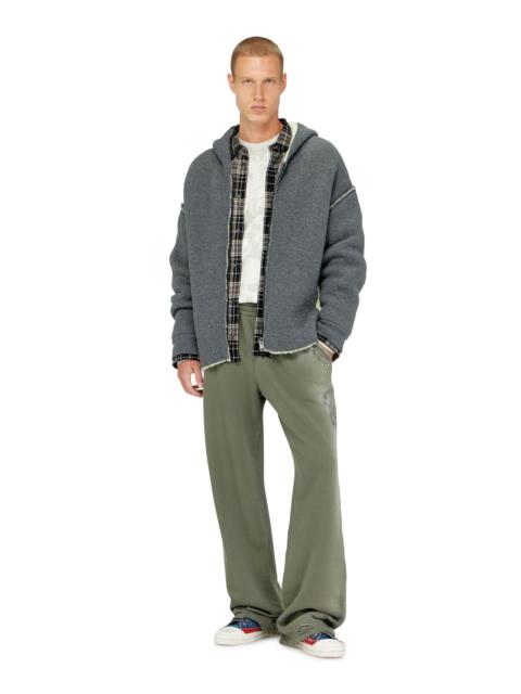 Diesel ZIP-UP HOODIE IN DUAL-TEXTURE KNIT