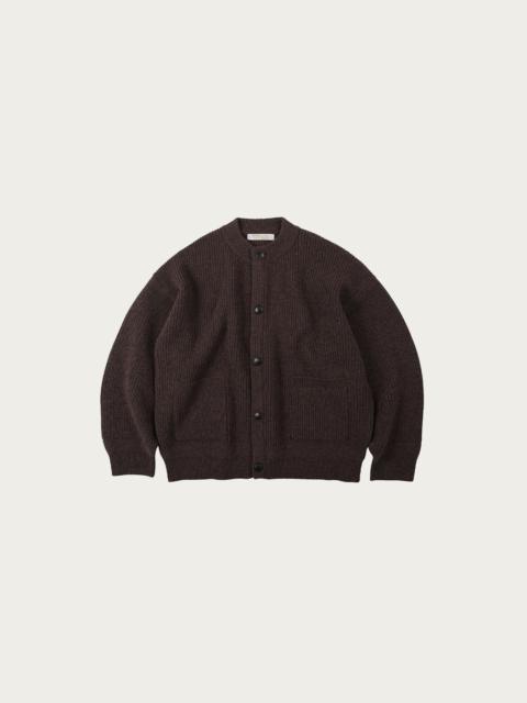 FrizmWORKS Heavy Wool Round Cardigan - Choco Brown