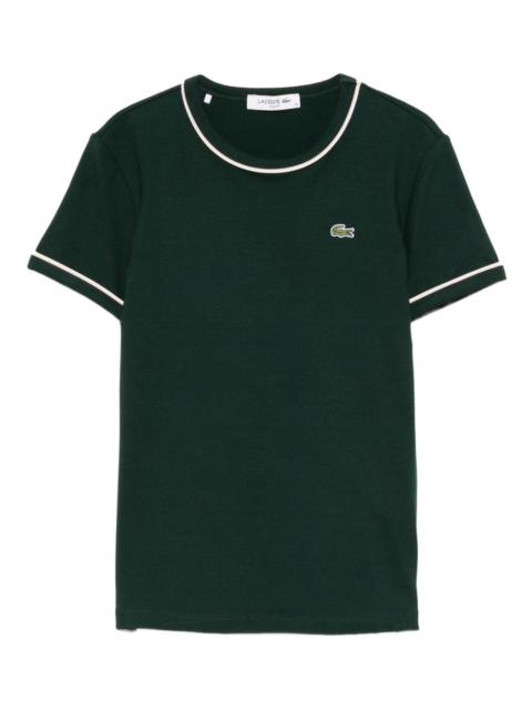 LACOSTE contrast-trim T-shirt