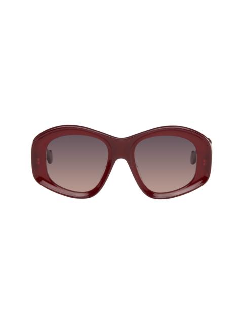 Loewe Burgundy Beveled Pentagon Sunglasses