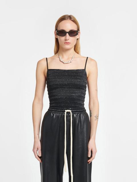 Nanushka Smocked Okobor™ Alt-Leather Top