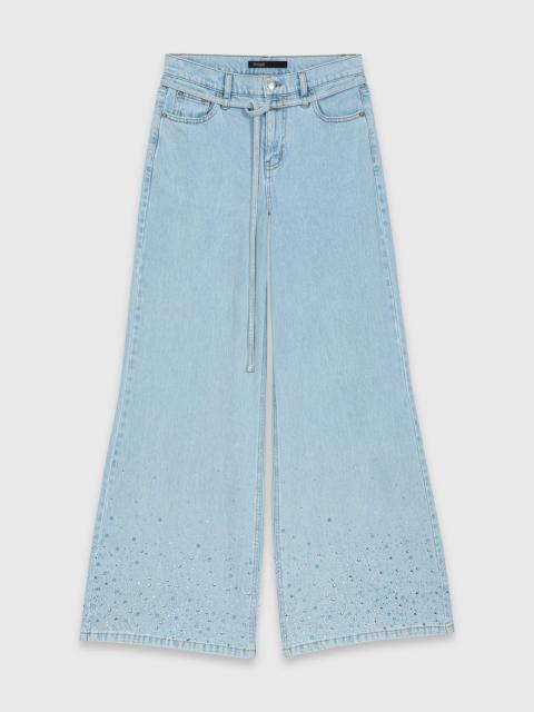 maje Wide-leg rhinestone jeans