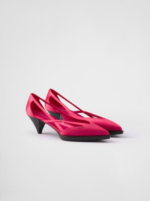 Satin cut-out pumps