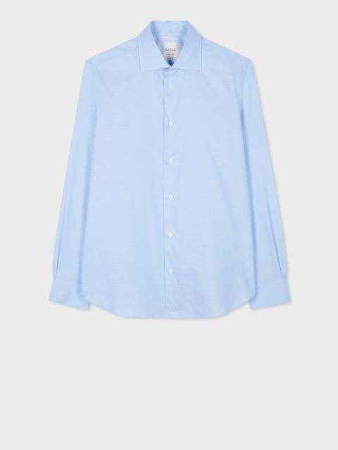 Paul Smith Tailored-Fit Light Blue Textured-Stripe Easy Care Shirt