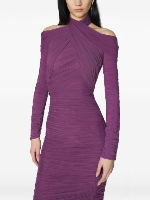 MUGLER draped midi dress