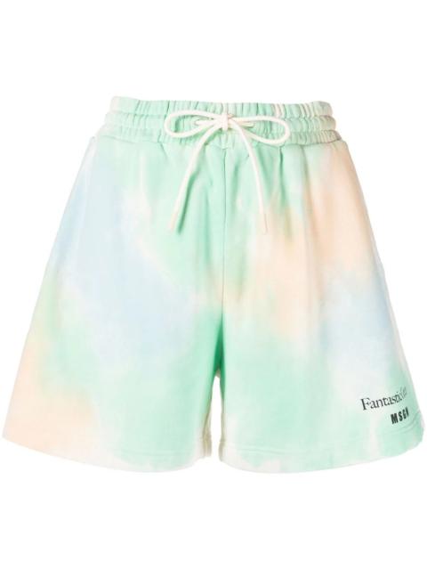 MSGM 넥타이 염료 인쇄 트랙 반바지