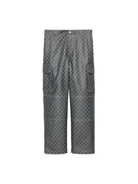 GUCCI Gucci GG Denim Jacquard Trouser 'Dark Blue Ivory' 771522-XDCTA-4390