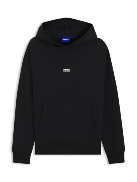 HUGO COTTON-TERRY LOOSE-FIT HOODIE WITH LOGO DETAILS