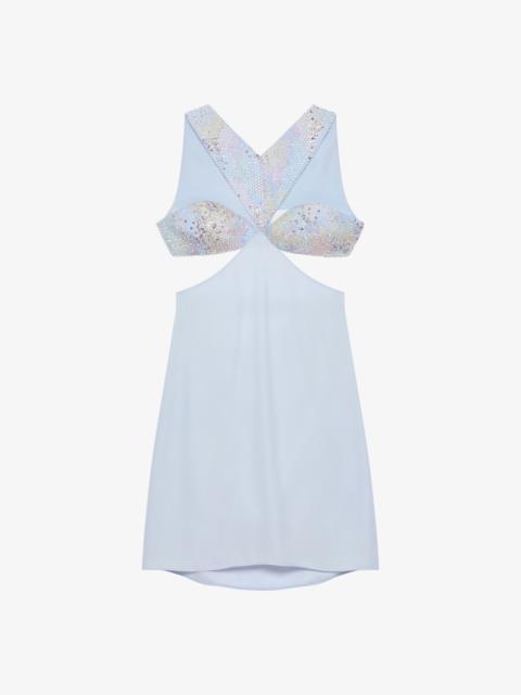 Givenchy CUT OUT DRESS IN CREPE SATIN WITH SEQUINS AND CRYSTALS