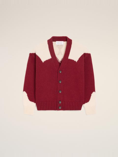 AMI Paris RED WOOL AMI DE COEUR CARDIGAN