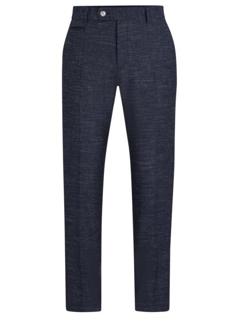 BOSS SLIM-FIT TROUSERS IN A PATTERNED WOOL BLEND