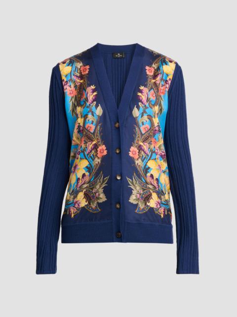 Etro Women's Floral Paisley Panel Cardigan - Blue