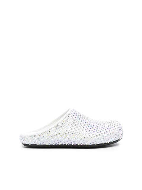 Marni glass-crystals leather slippers
