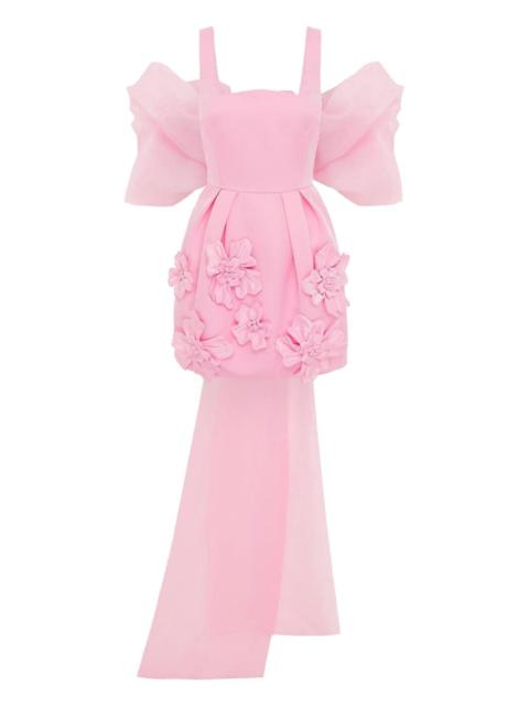 LEO LIN floral-applique bow dress